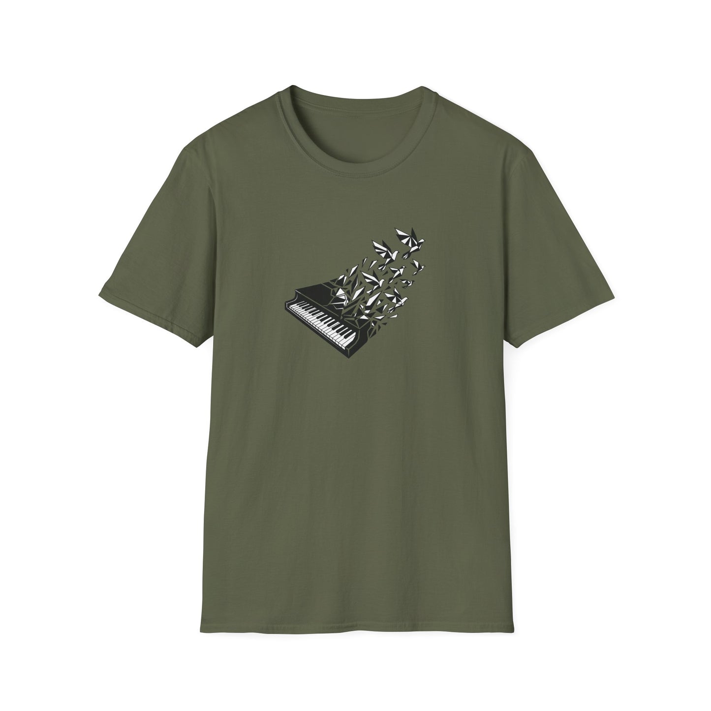 Geometric Piano Birds T-Shirt