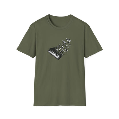 Geometric Piano Birds T-Shirt