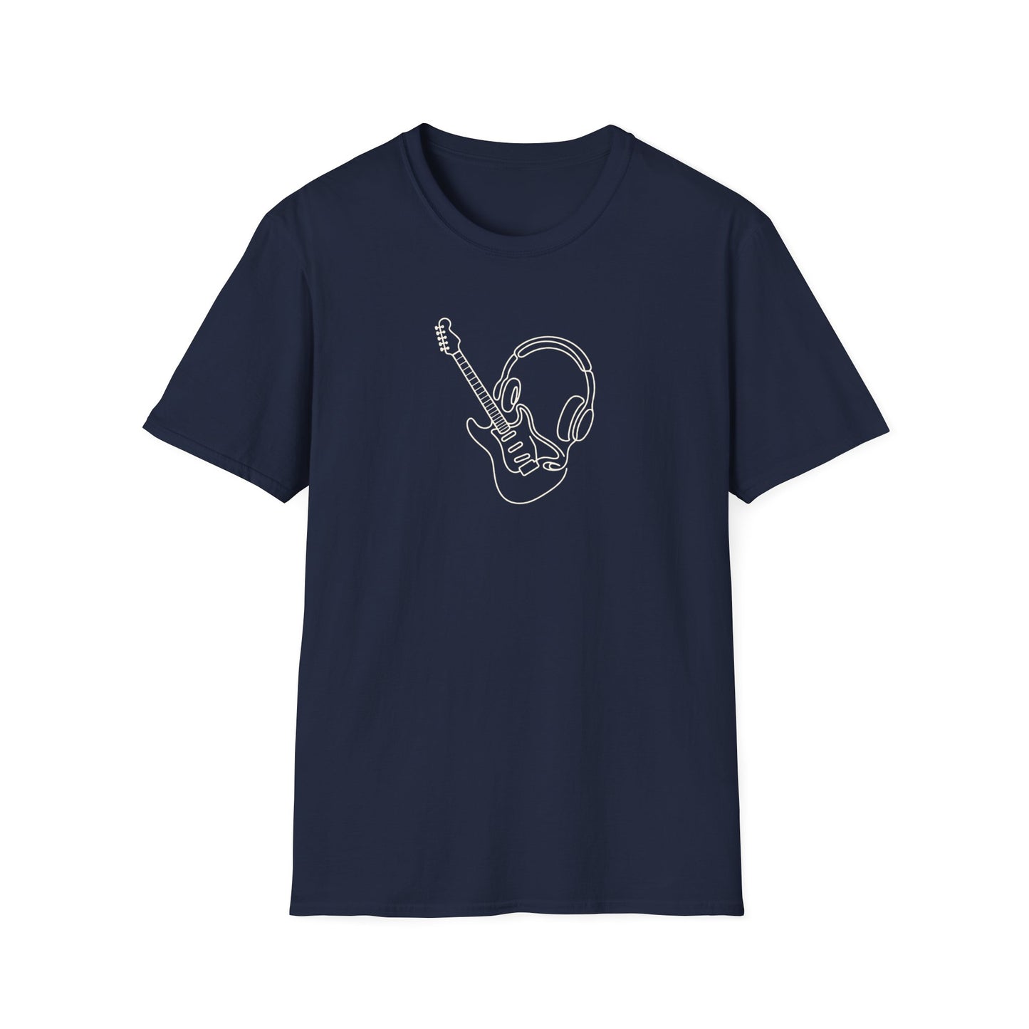 Line Art Guitar & Headphones T-Shirt