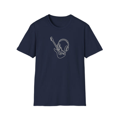 Line Art Guitar & Headphones T-Shirt
