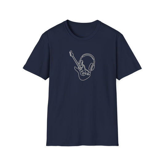 Line Art Guitar & Headphones T-Shirt