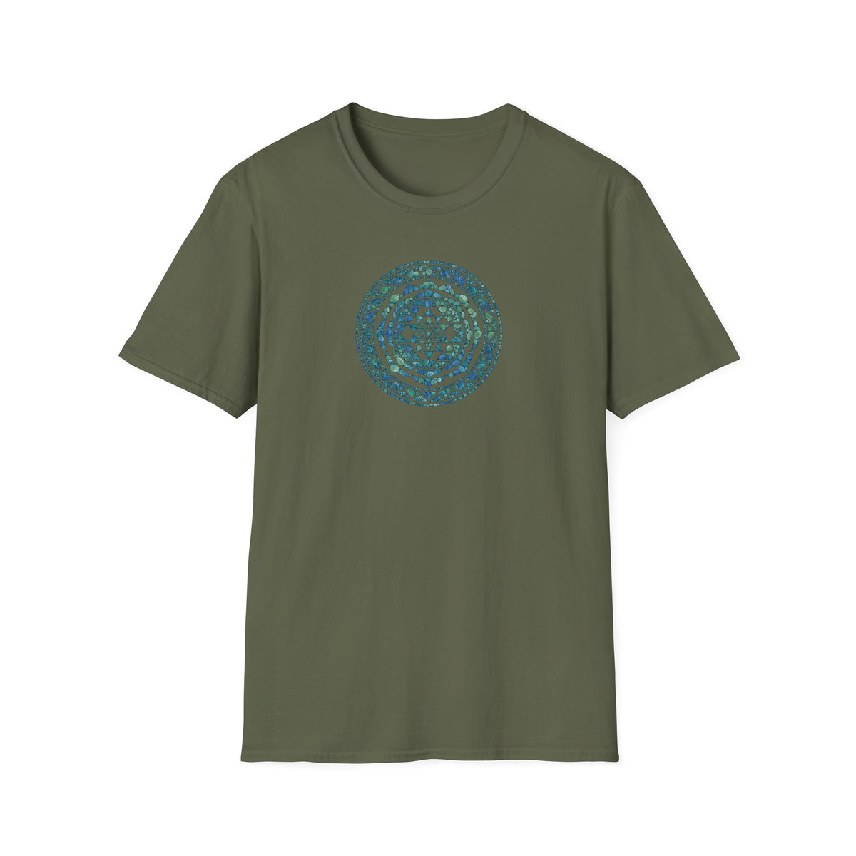 Watercolor Teal Mandala T-Shirt