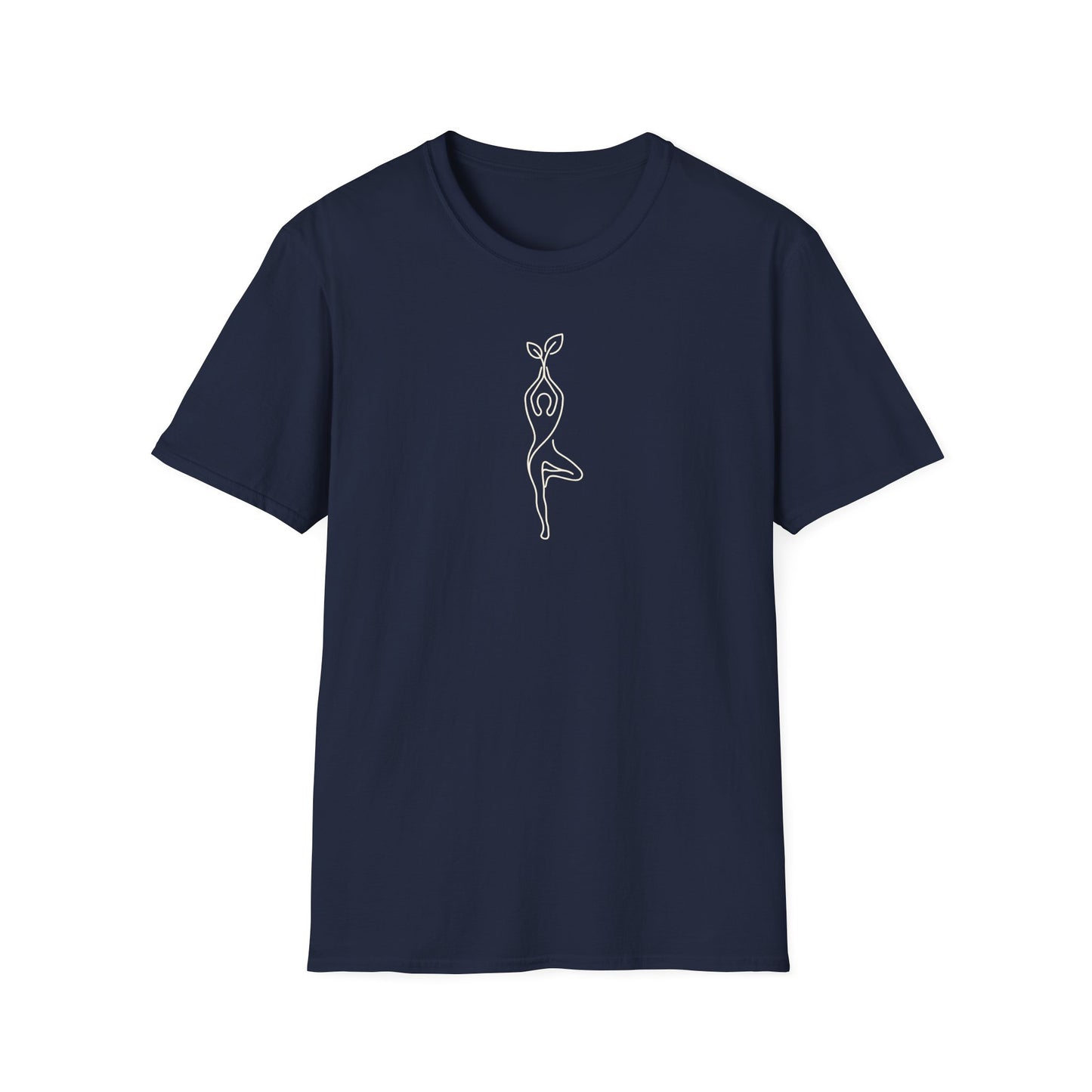 Line Art Leaf Yoga Pose T-Shirt