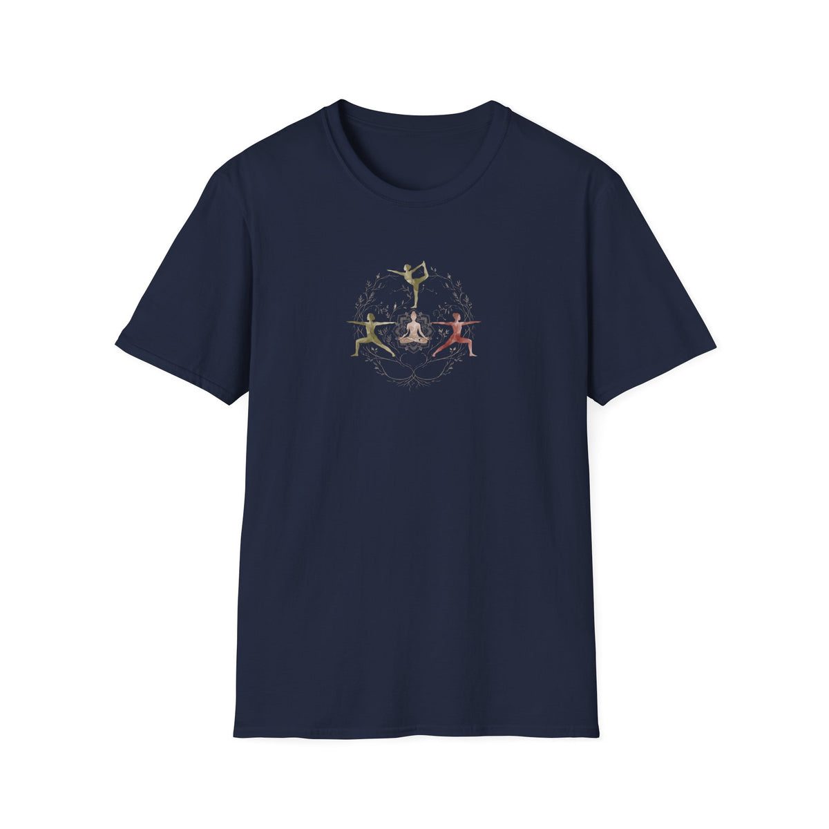 Watercolor Yoga Poses Botanical T-Shirt