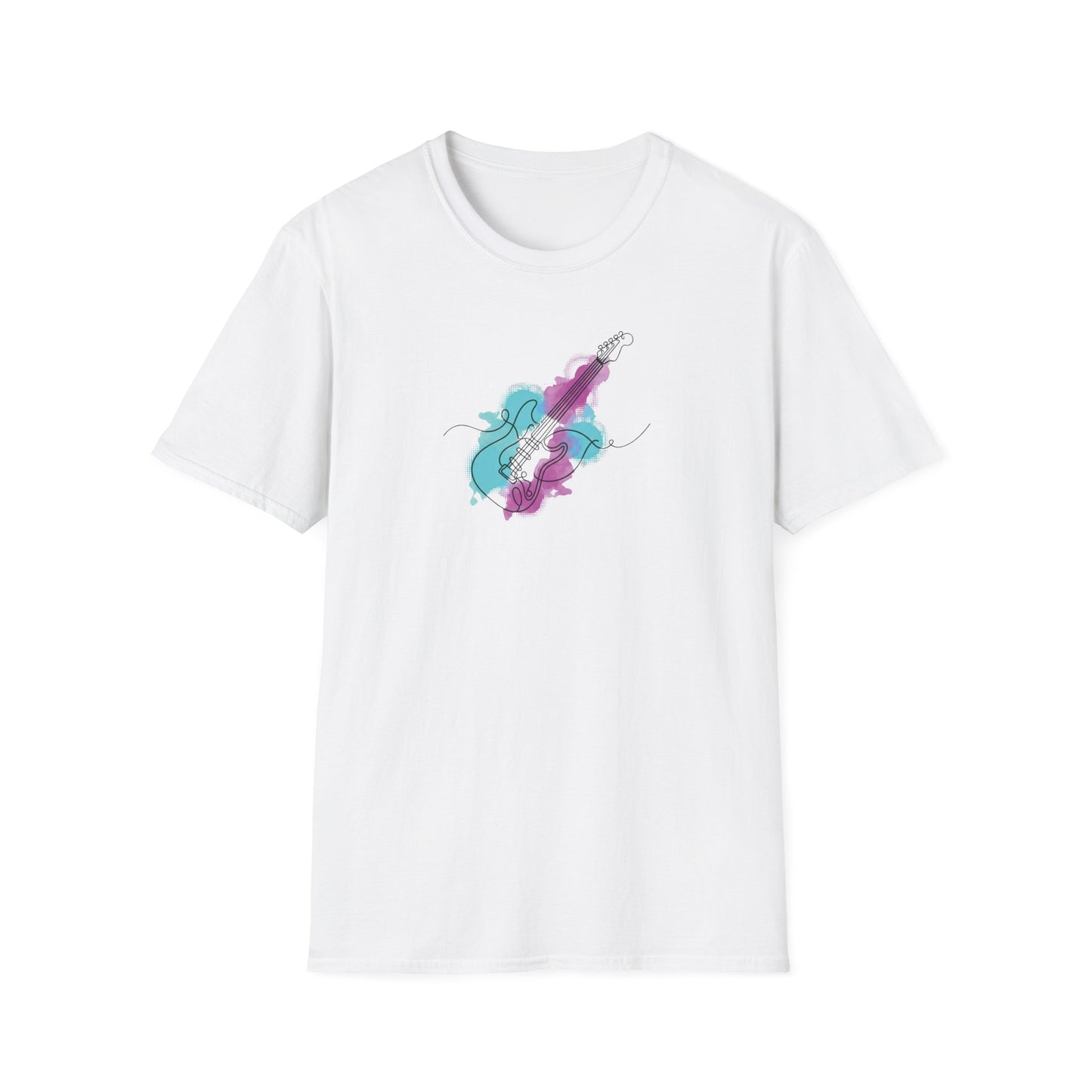 Line Art Paint Guitar T-Shirt