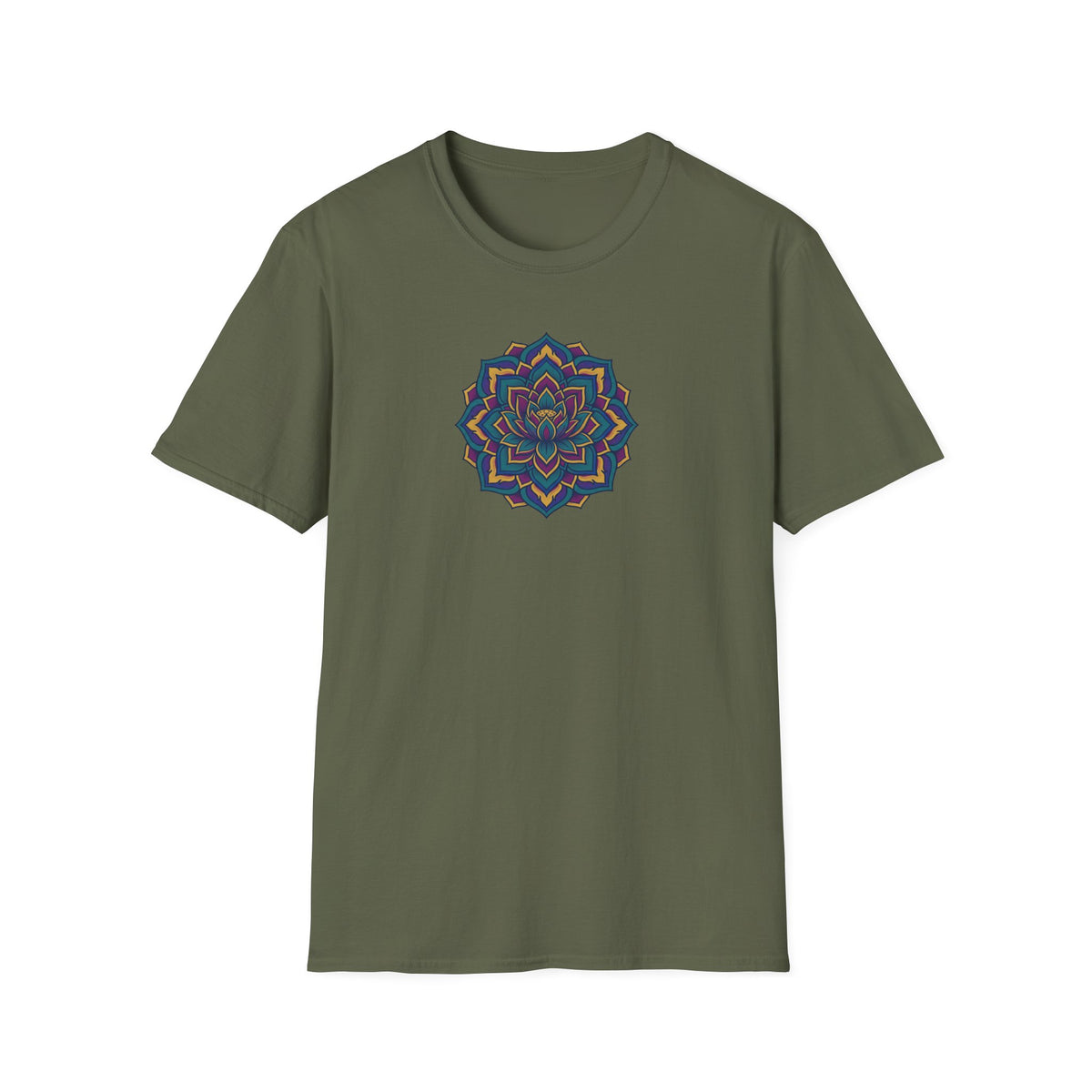 Deep Teal Floral Mandala T-Shirt