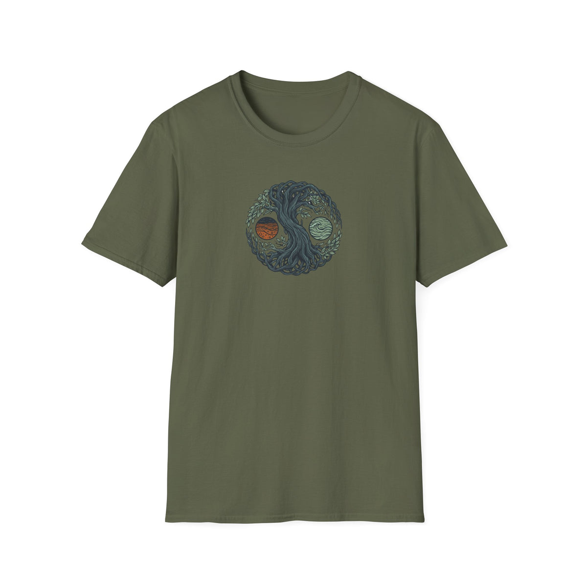 Earth and Water Tree Yin Yang T-Shirt