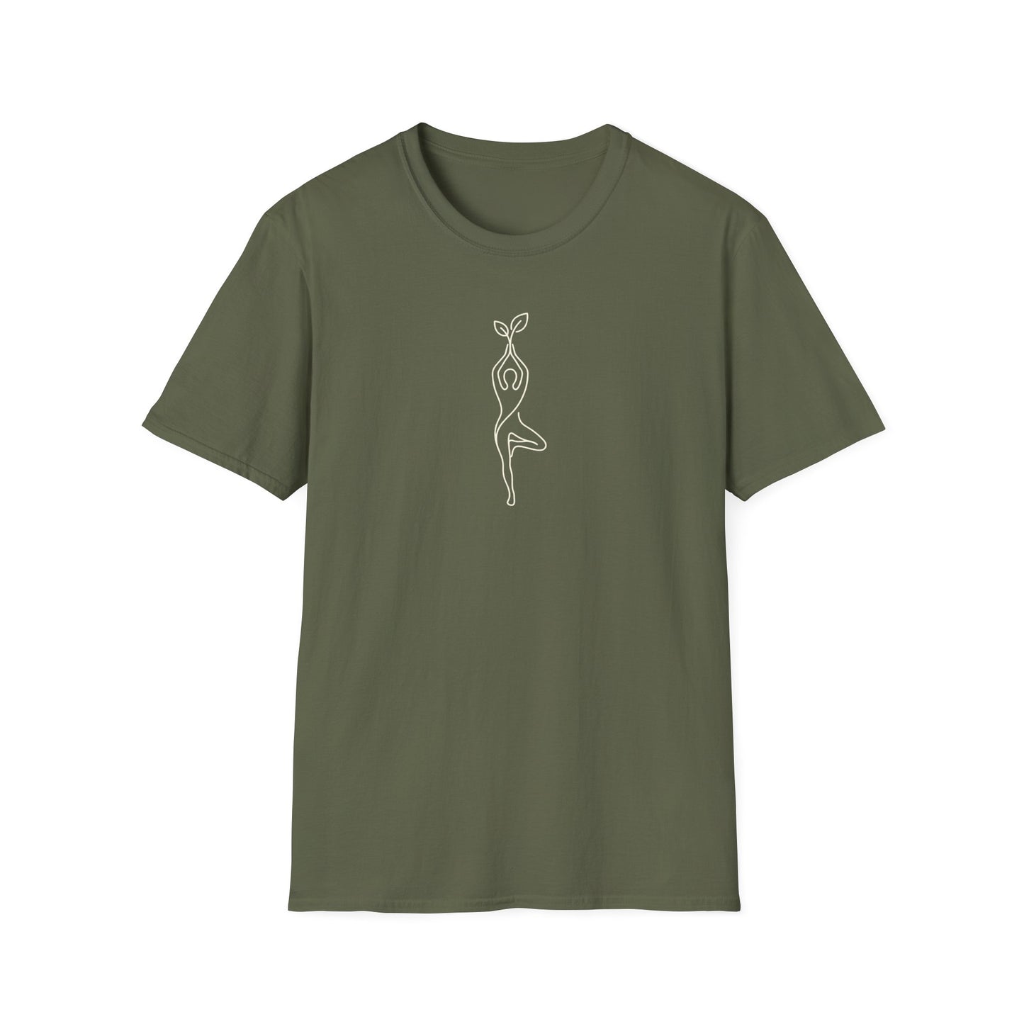 Line Art Leaf Yoga Pose T-Shirt