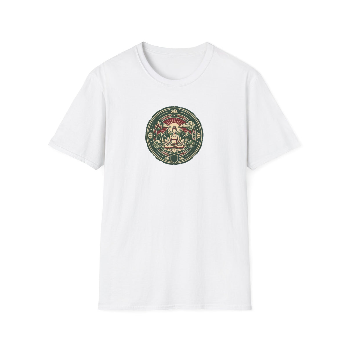 Vintage Four Elements Yoga Pose Badge T-Shirt