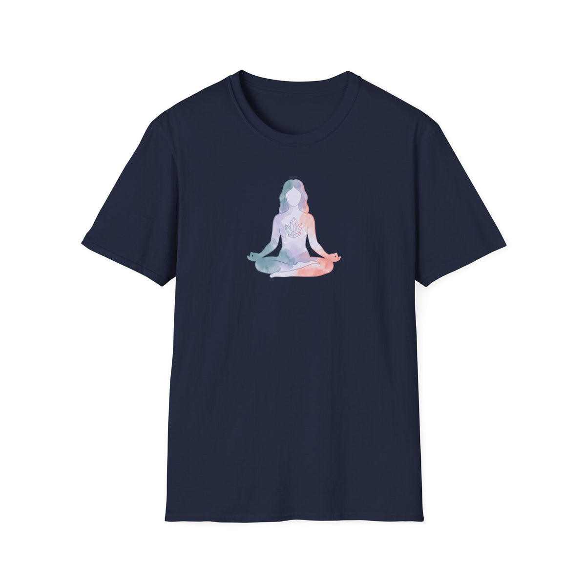 Watercolor Crystal Lotus Pose T-Shirt
