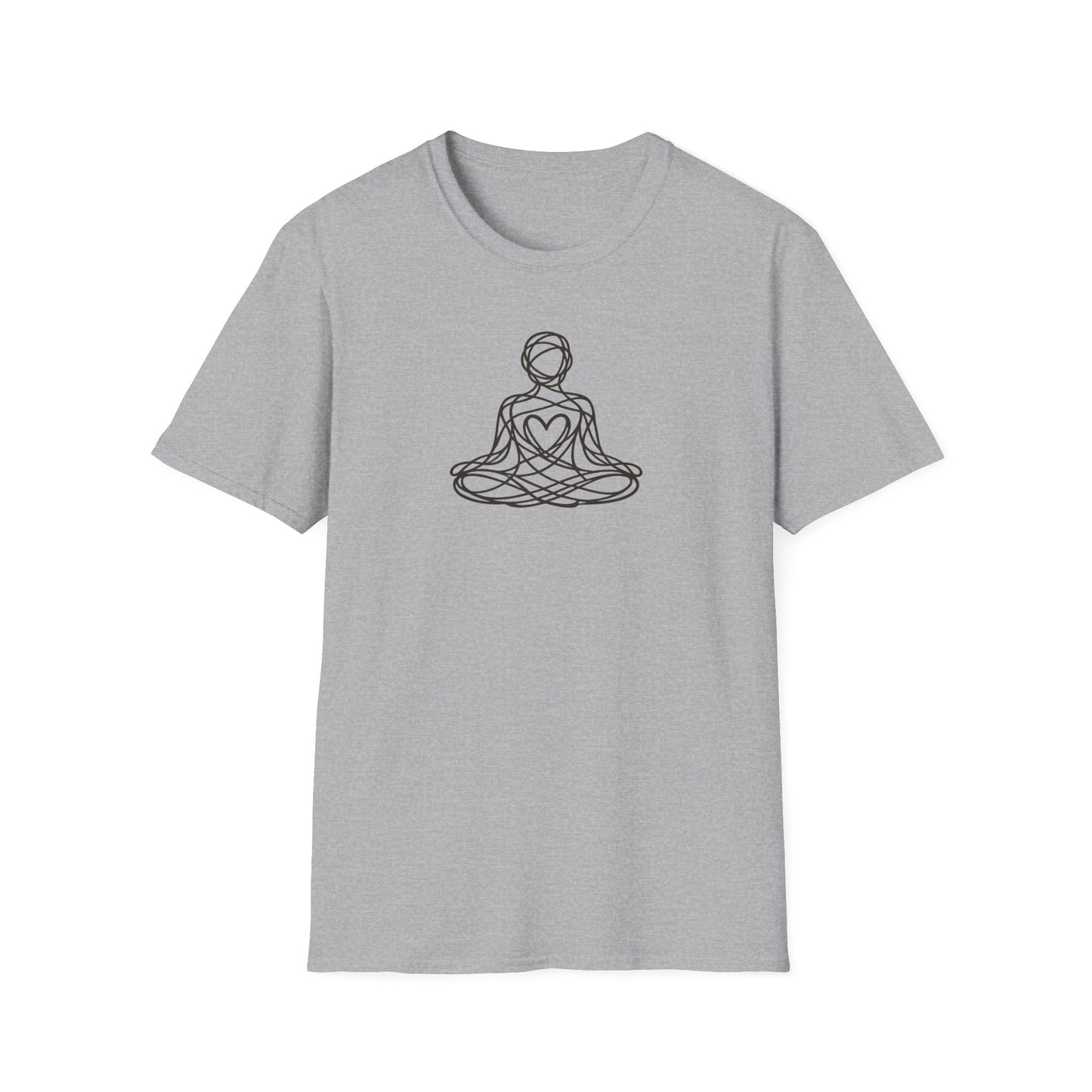 Line Art Messy Lotus Pose T-Shirt