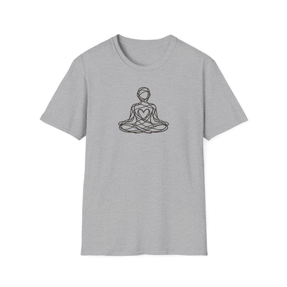 Line Art Messy Lotus Pose T-Shirt