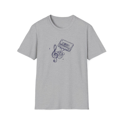 Drawn Music Note Cassette T-Shirt