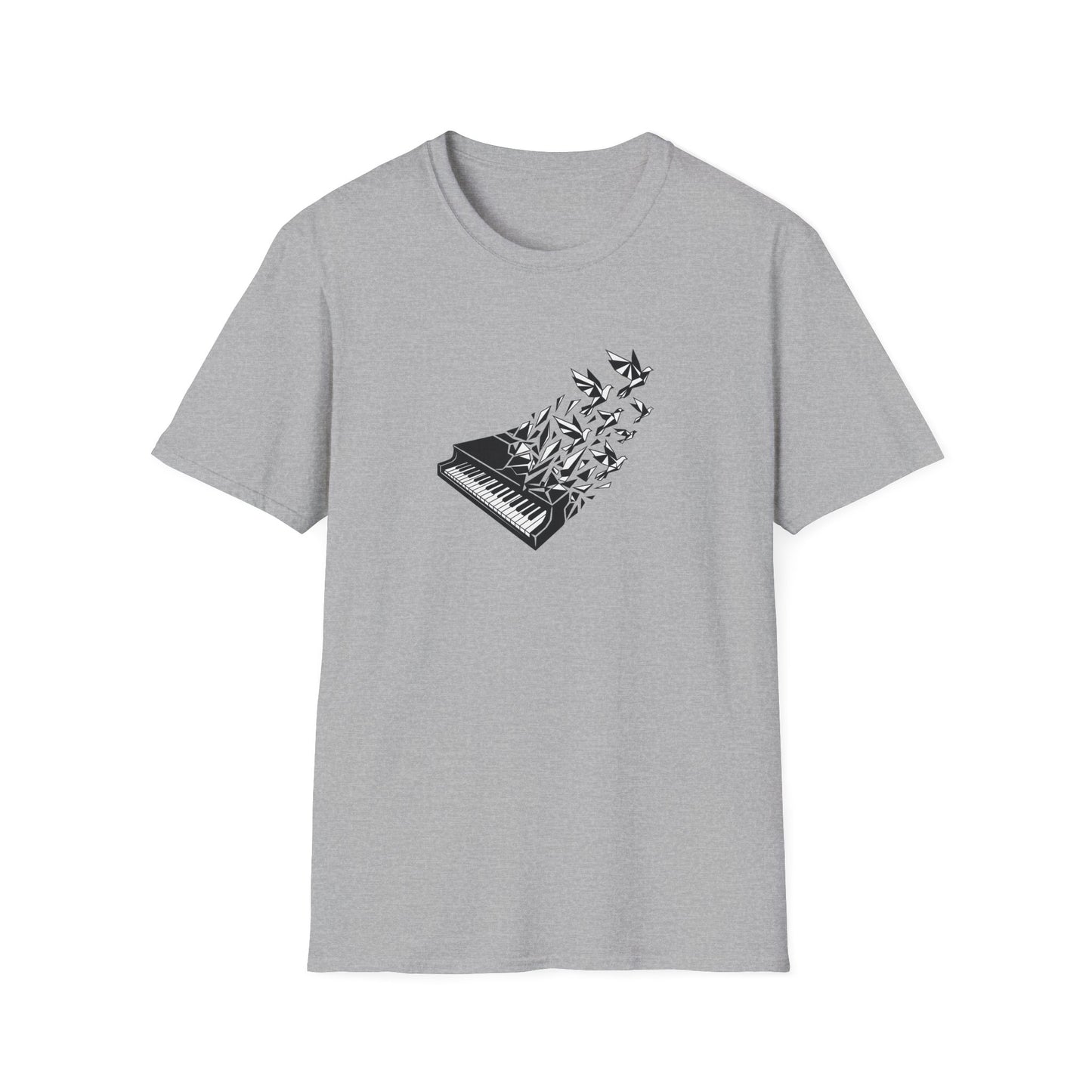 Geometric Piano Birds T-Shirt