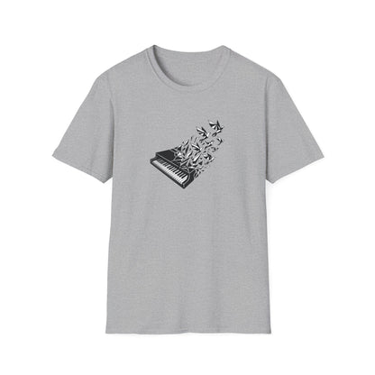 Geometric Piano Birds T-Shirt