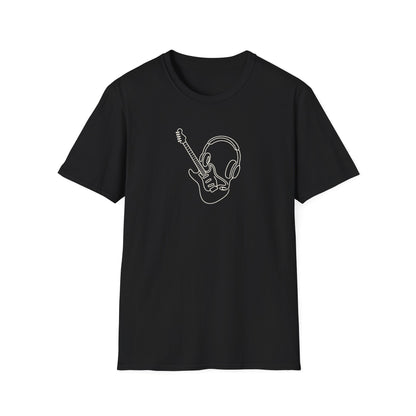 Line Art Guitar & Headphones T-Shirt