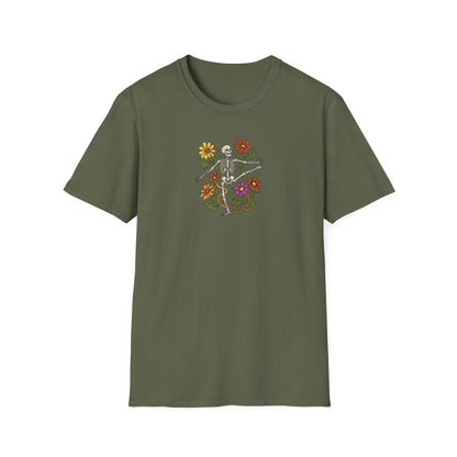 Retro Floral Yoga Skeleton T-Shirt