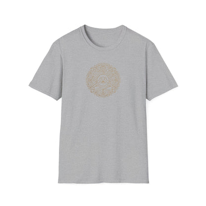 Gold Line Art Lotus Mandala T-Shirt