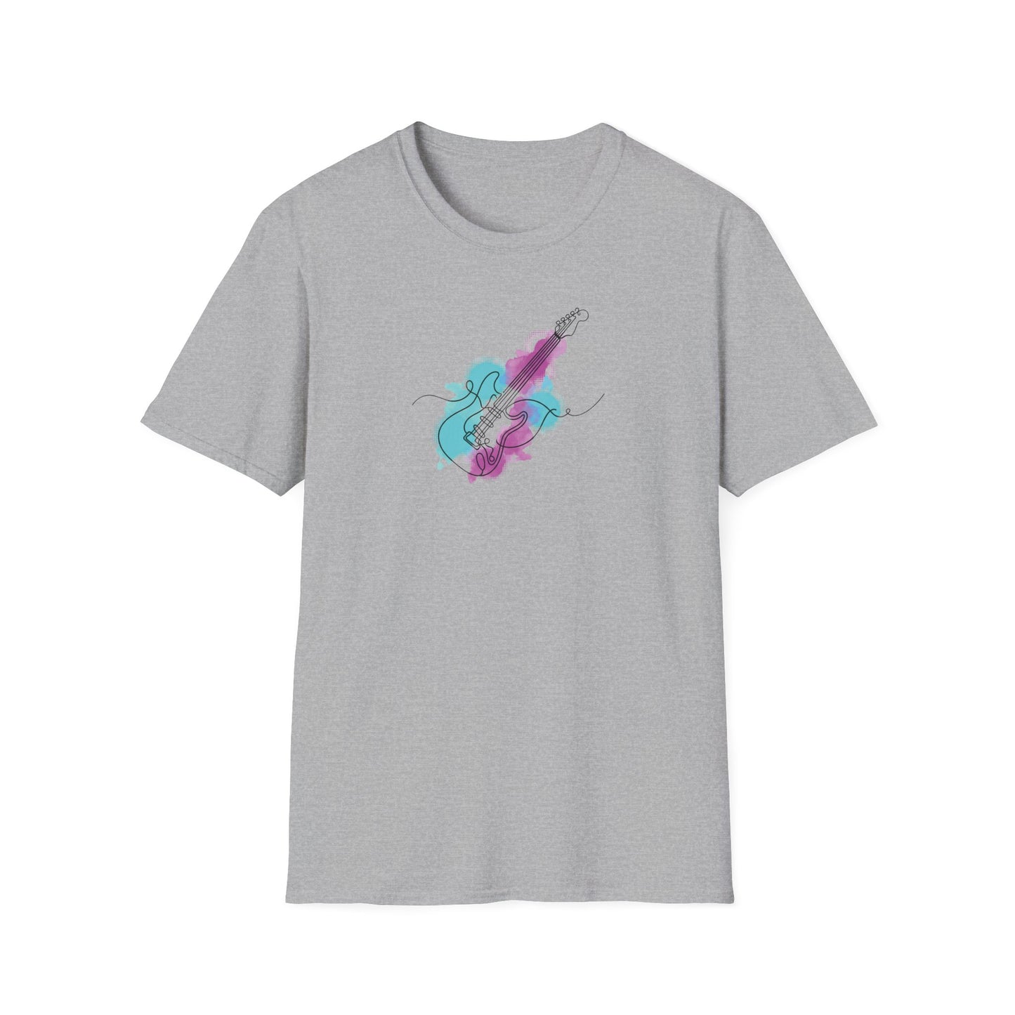 Line Art Paint Guitar T-Shirt