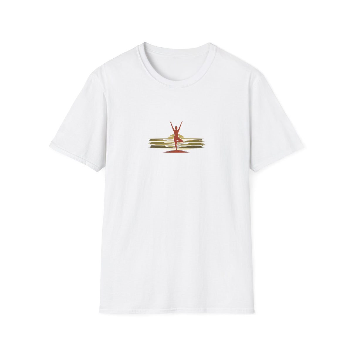 Brushstroke Sunset Tree Pose T-Shirt