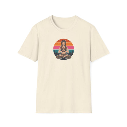 Retro Sunset Lotus Pose T-Shirt