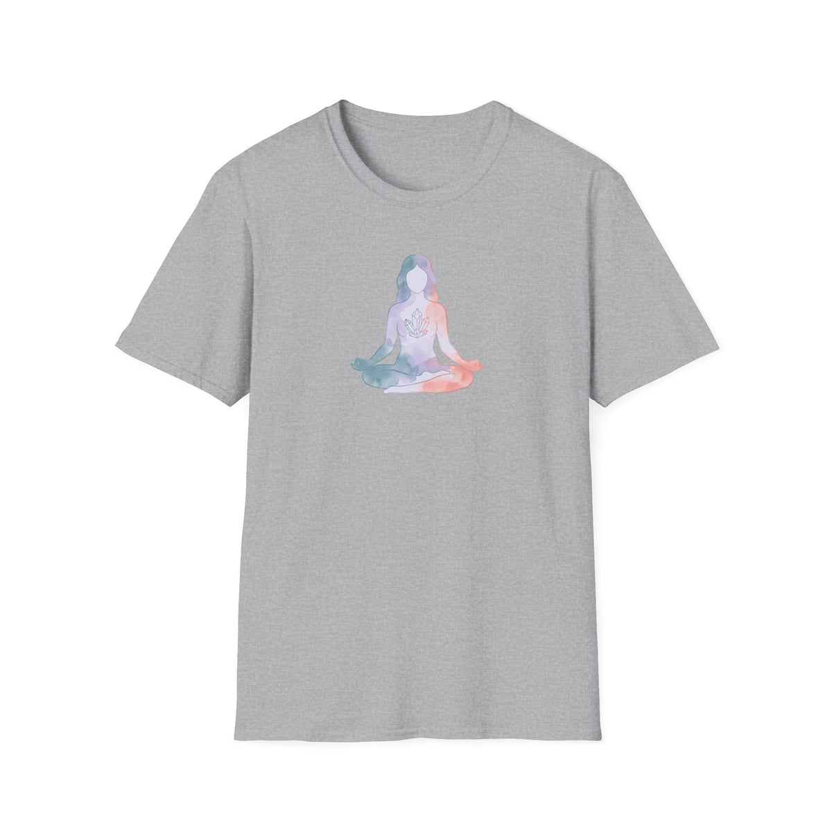 Watercolor Crystal Lotus Pose T-Shirt