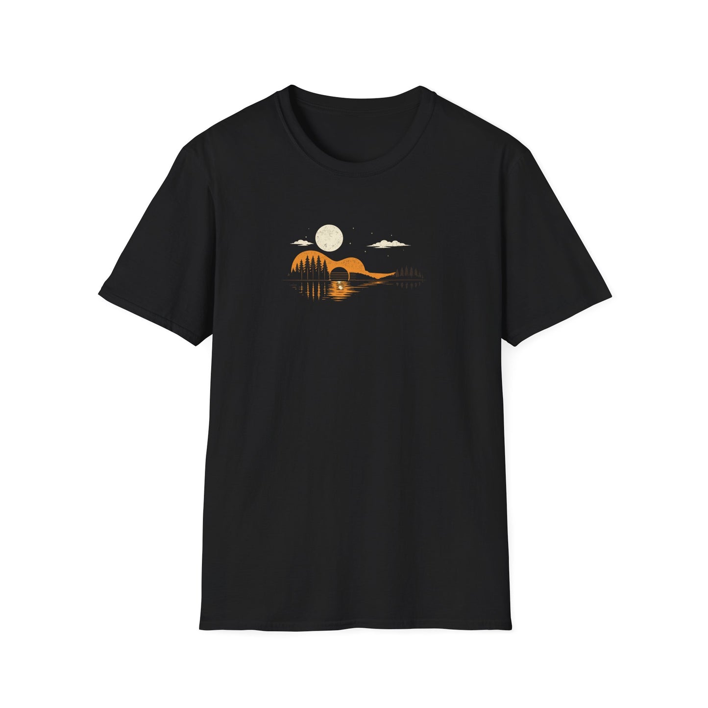 Trees & Full Moon Guitar T-Shirt