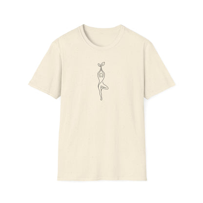 Line Art Leaf Yoga Pose T-Shirt