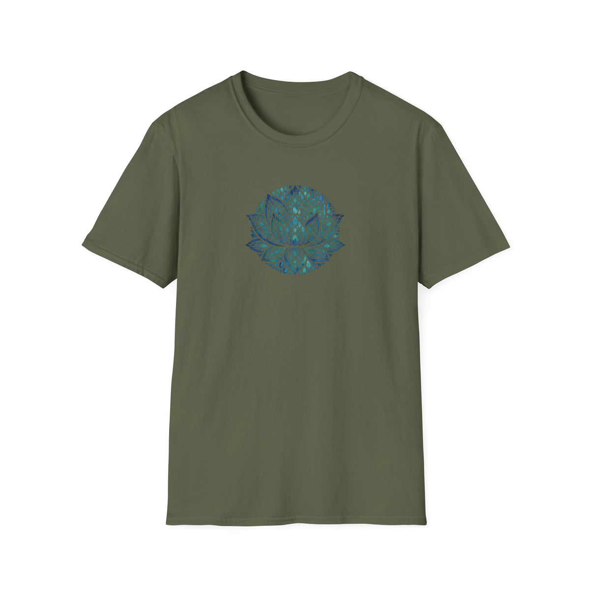 Watercolor Teal Lotus Flower T-Shirt
