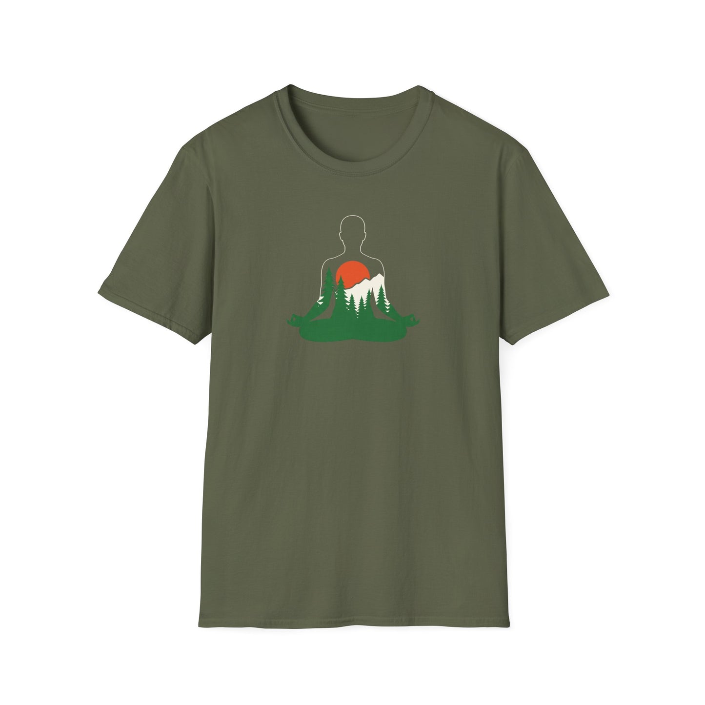 Forest and Mountains Lotus Pose T-Shirt