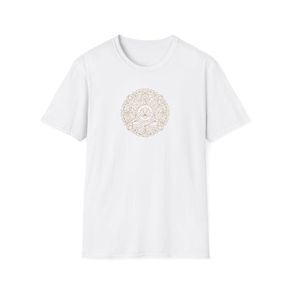 Gold Line Art Lotus Mandala T-Shirt