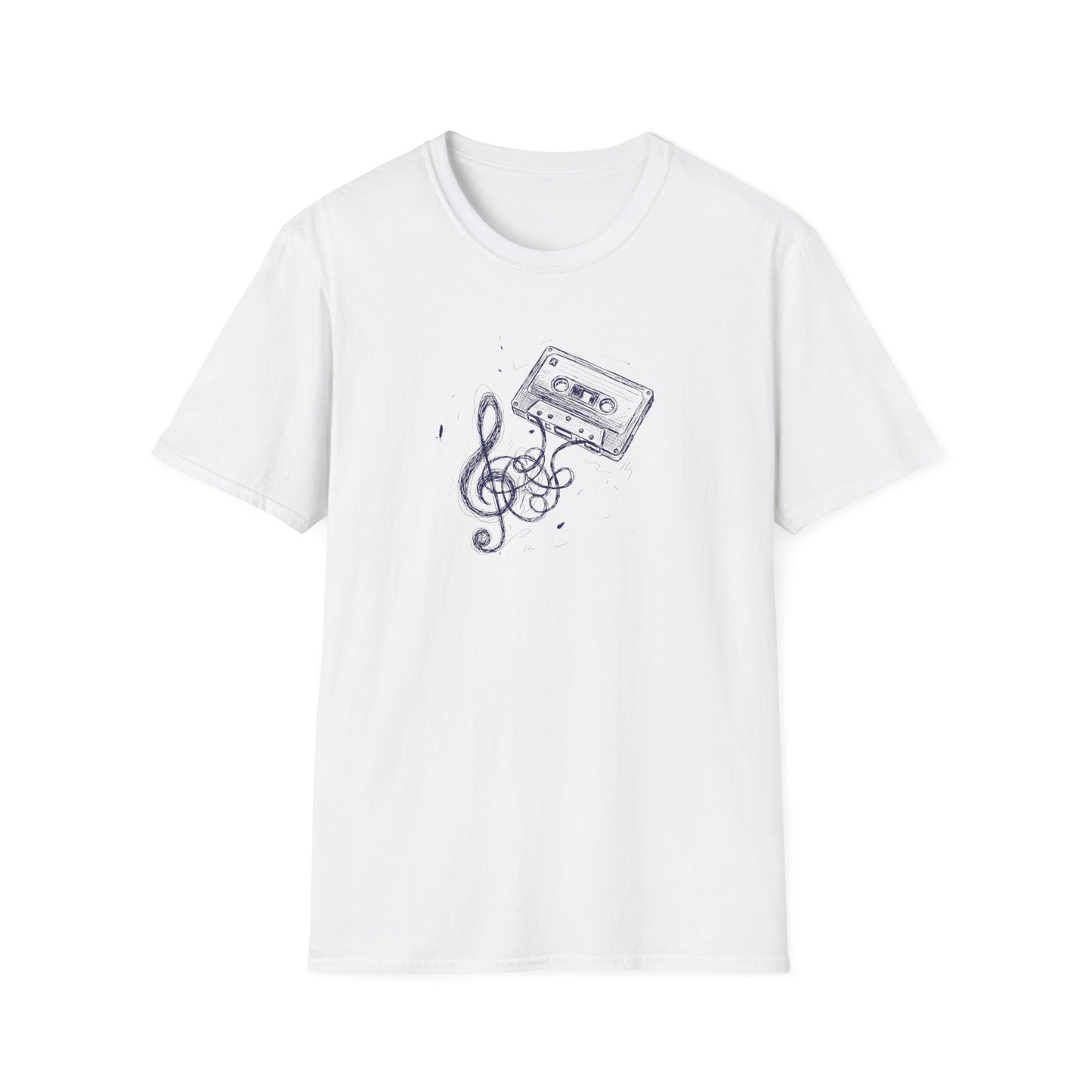 Drawn Music Note Cassette T-Shirt