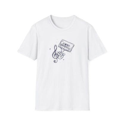 Drawn Music Note Cassette T-Shirt