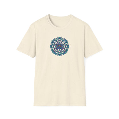 Blue Lotus Floral Mandala T-Shirt