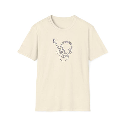 Line Art Guitar & Headphones T-Shirt