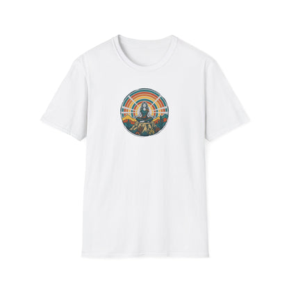 Retro Sunset Desert Yoga Pose T-Shirt