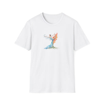Watercolor Four Elements Yoga Pose T-Shirt