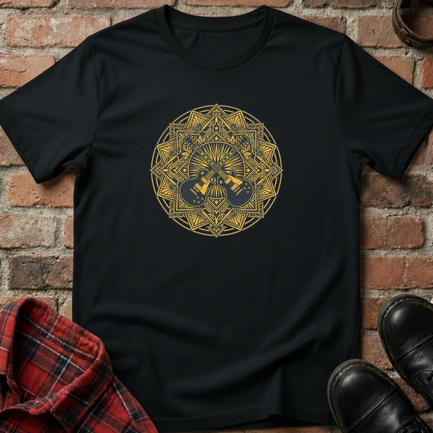 Electric Guitar Music Mandala T-Shirt