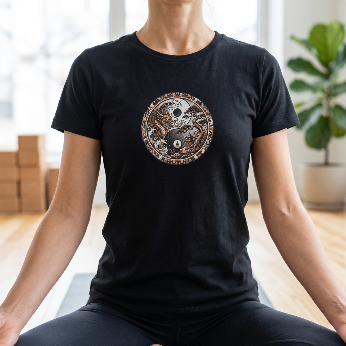 Dragon and Bonsai Yin Yang T-Shirt