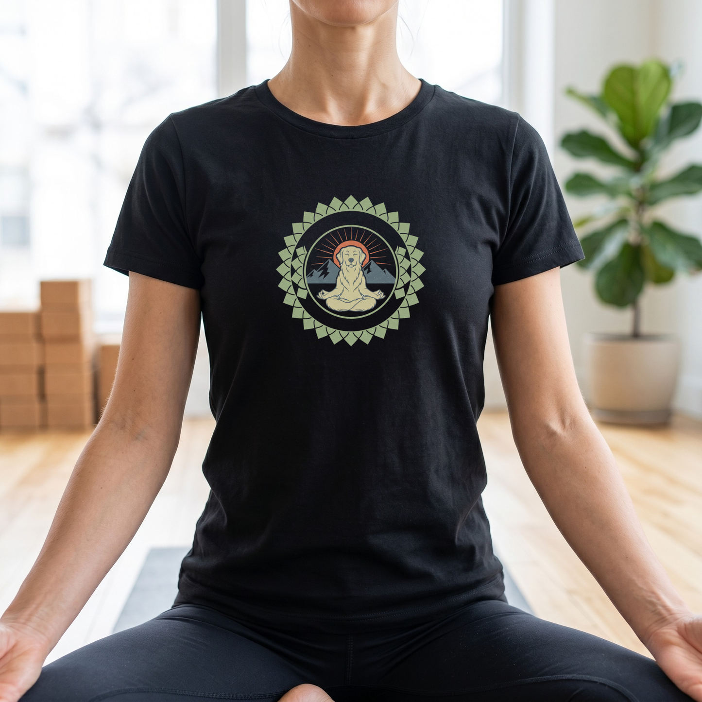 Lotus Pose Dog T-Shirt