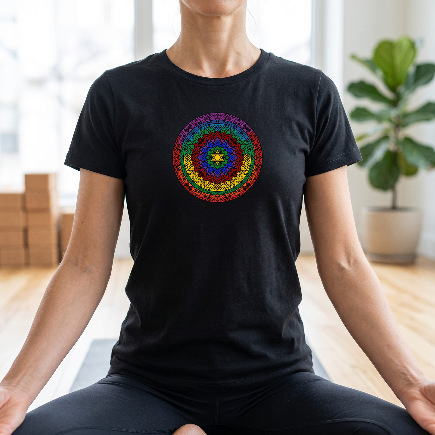 Vibrant Chakra Star Mandala T-Shirt