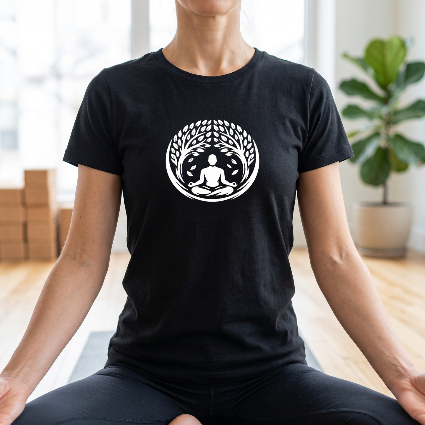 Leaves and Trees Lotus Pose T-Shirt