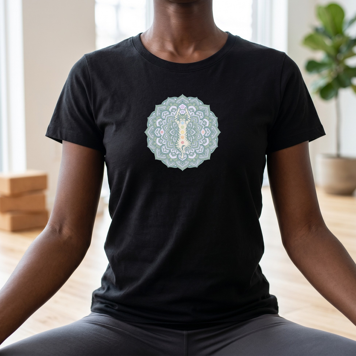 Chakra Cat Mandala T-Shirt