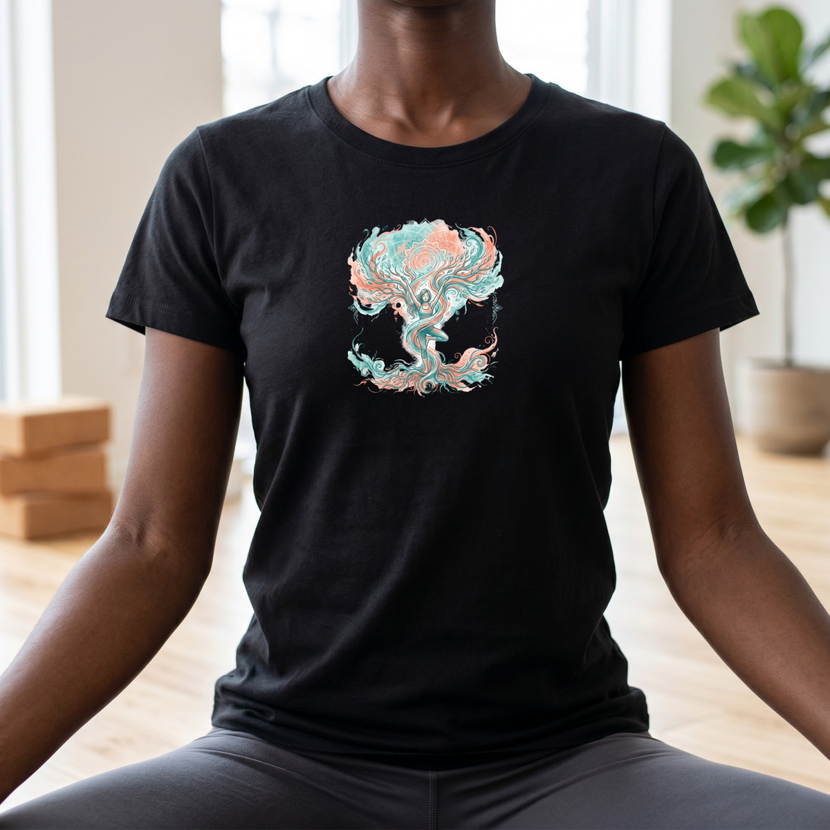 Watercolor Tree Pose Expression T-Shirt