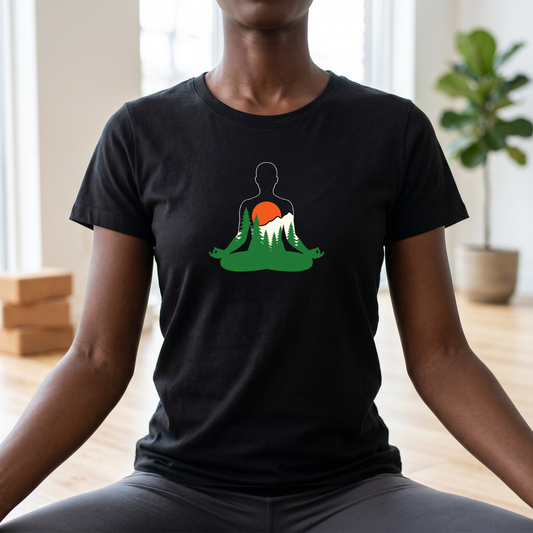 Forest and Mountains Lotus Pose T-Shirt