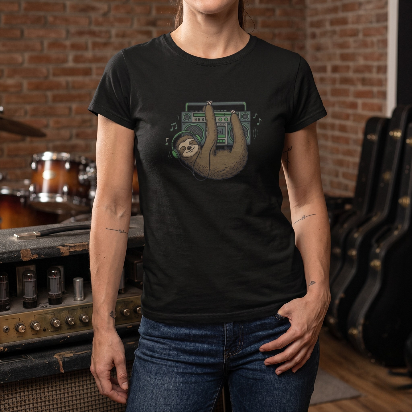 Retro Boombox Sloth T-Shirt