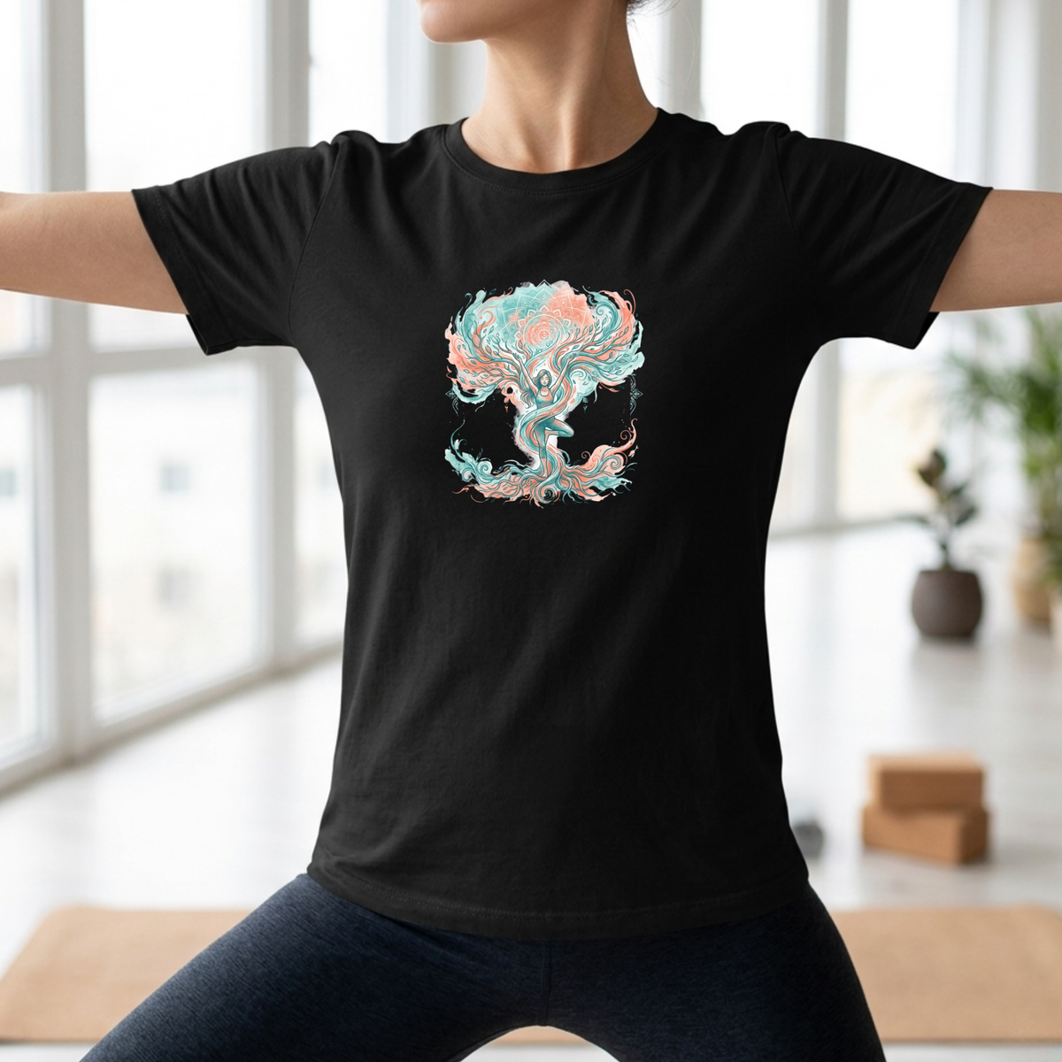Watercolor Tree Pose Expression T-Shirt