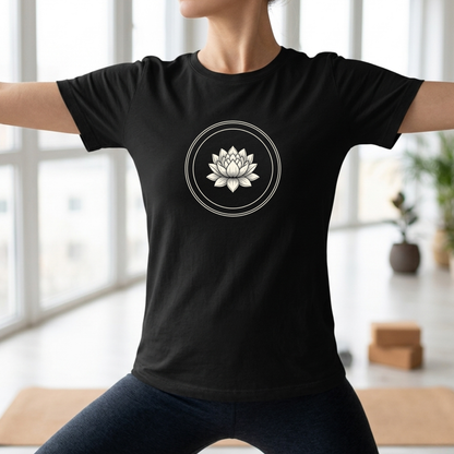 Black & White Lotus Flower T-Shirt