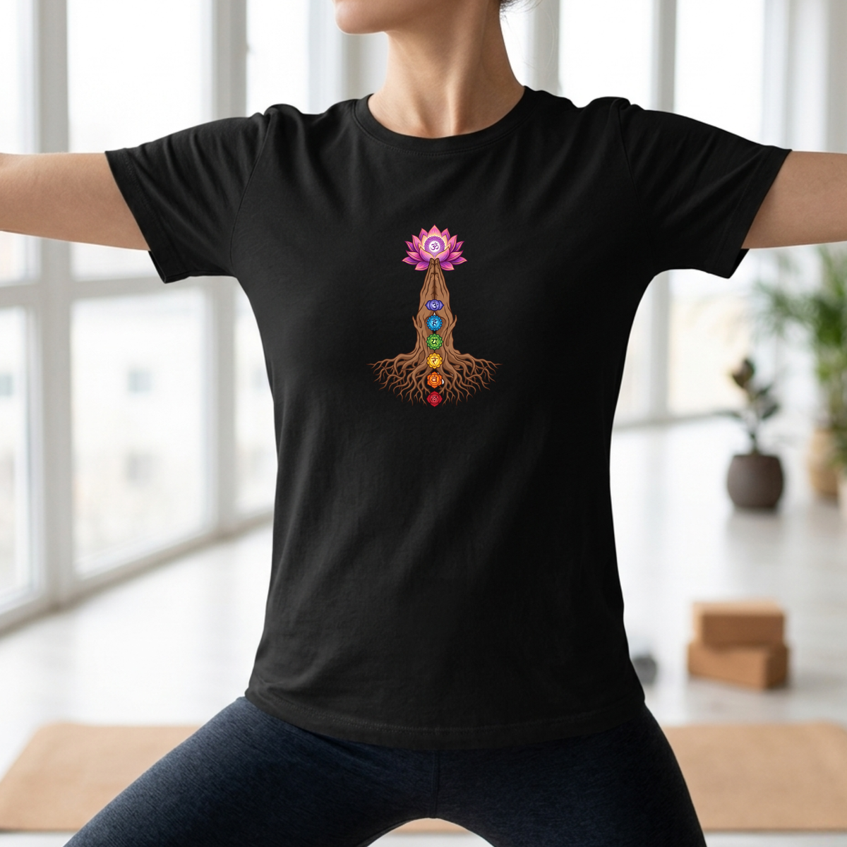 Rooted Chakras Lotus Hands T-Shirt