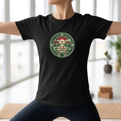 Vintage Four Elements Yoga Pose Badge T-Shirt